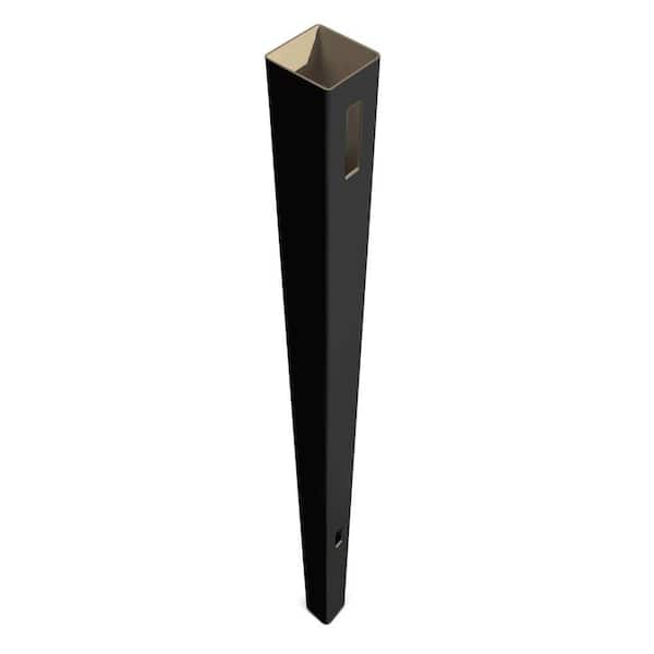 Veranda Pro Series 5 in. x 5 in. x 8-1/2 ft. Black Vinyl Anaheim Routed Fence End Post