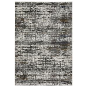Galleria Charcoal 4 ft. x 6 ft. Modern Distressed Abstract Polyester Indoor Area Rug