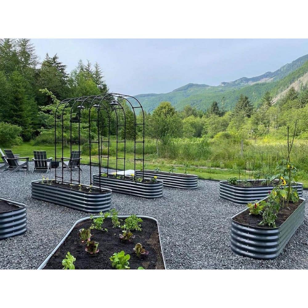 Reviews for vego garden 17 in. 9In1 Modular Modern Gray Metal Raised