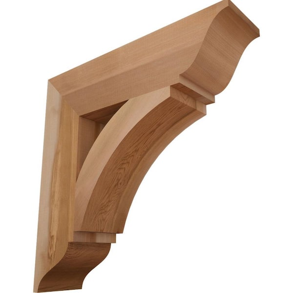 Ekena Millwork 5.5 in. x 24 in. x 24 in. Western Red Cedar Thorton Traditional Smooth Bracket
