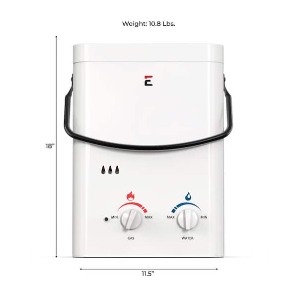 L5 Portable Outdoor Tankless Water Heater w/ EccoFlo Diaphragm 12V Pump and Strainer