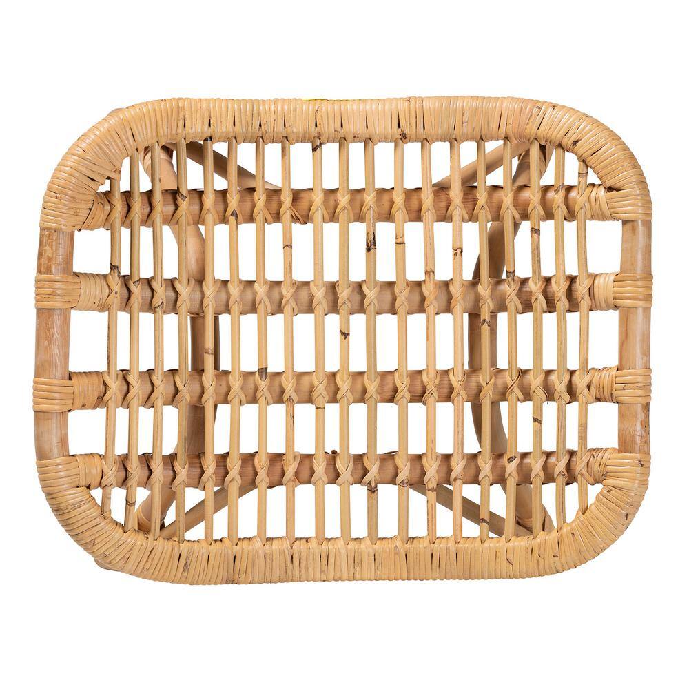 Bernardo Natural Brown Rattan Bohemian Ottoman