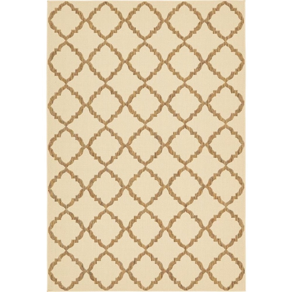 Unique Loom Outdoor Trellis Beige 6' 0 x 9' 0 Area Rug
