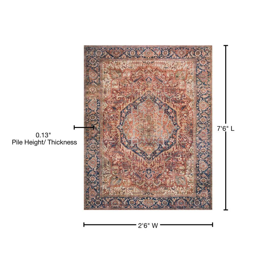 Layla 30" x 90" Red Synthetic Stain-Resistant Runner Rug