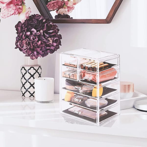 Acrylic Perfume Cosmetic Box Transparent Makeup Jewelry Display Stand Home  Storage Box Perfume Holder Cosmetic Organizer