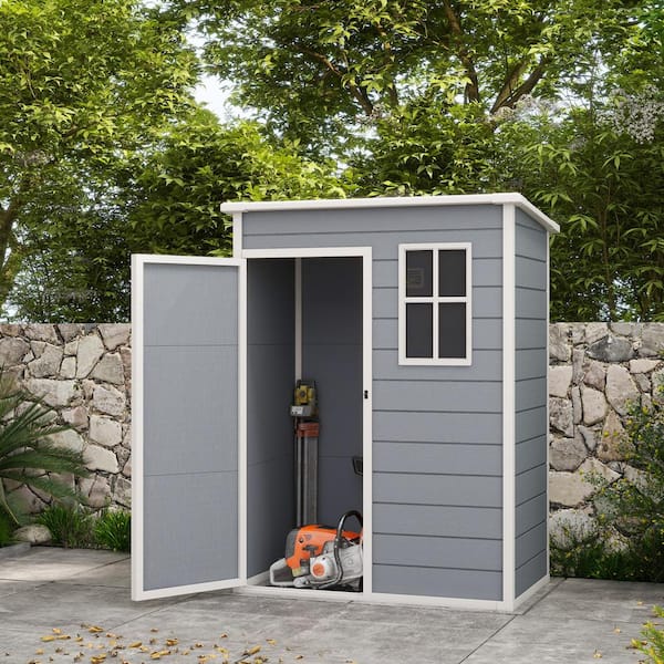 Outsunny 5 ft. W x 3 ft. D Metal Garden Storage Shed with Door