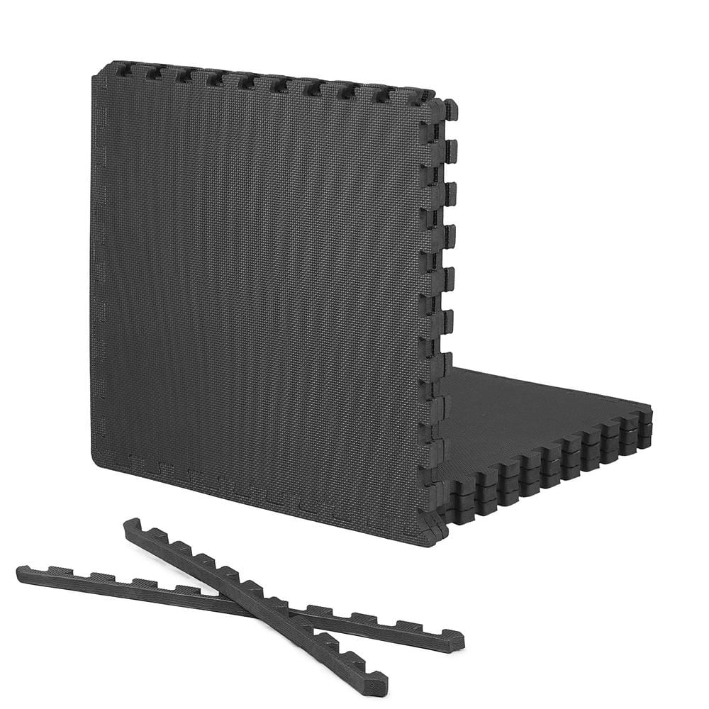 Black 24 in. W x 24 in. L x 0.75 in. Thick EVA Foam Double-Sided T Pattern Gym Flooring Tiles (6 Tiles/Pack)(24 sq. ft.) price history on PriceWatchPro