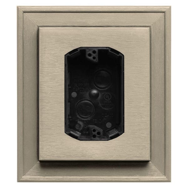 Builders Edge 7 in. x 8 in. #049 Almond Electrical Mounting Block