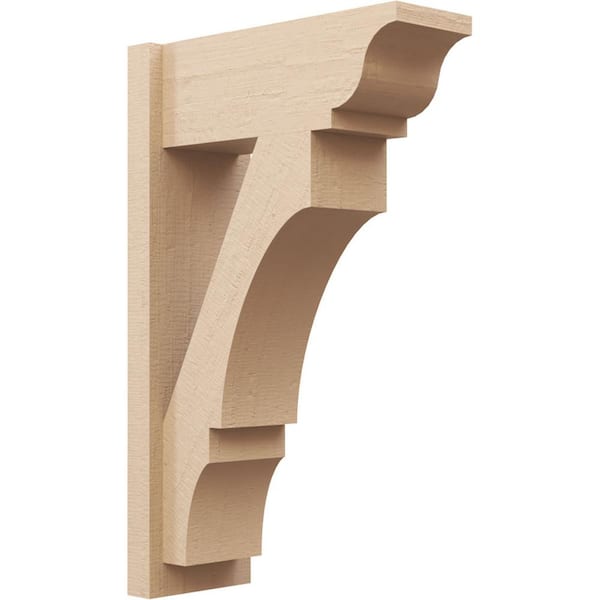 Ekena Millwork 8 in. x 32 in. x 20 in. Balboa Traditional Rough Cedar Woodgrain Timberthane Polyurethane Outlooker, Primed Tan