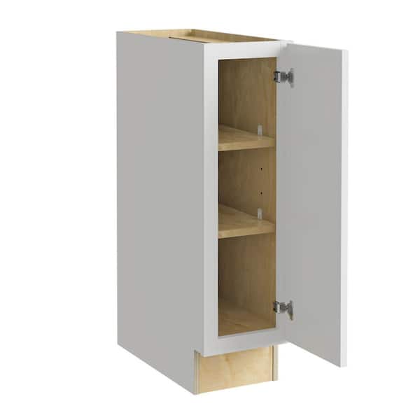 Home Decorators Collection Grayson 9 in. W x 24 in. D x 34.5 in. H Assembled Plywood Full Height Door Base Kitchen Cabinet in Pacific White RH