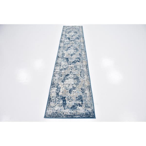 Unique Loom Salle Garnier Sofia Blue 2' x 9' 10 Runner Rug