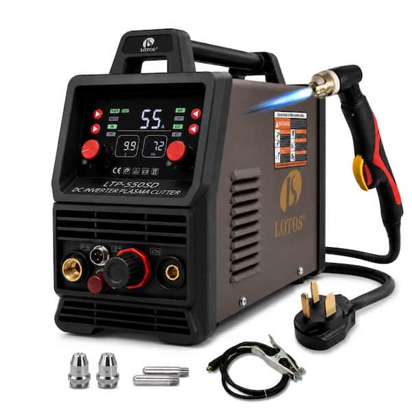 55 Amp Non-Touch Pilot Arc Plasma Cutter with Surface Rust Removal Mode, Dual Voltage 110V/220V, 5/8 in. Clean Cut