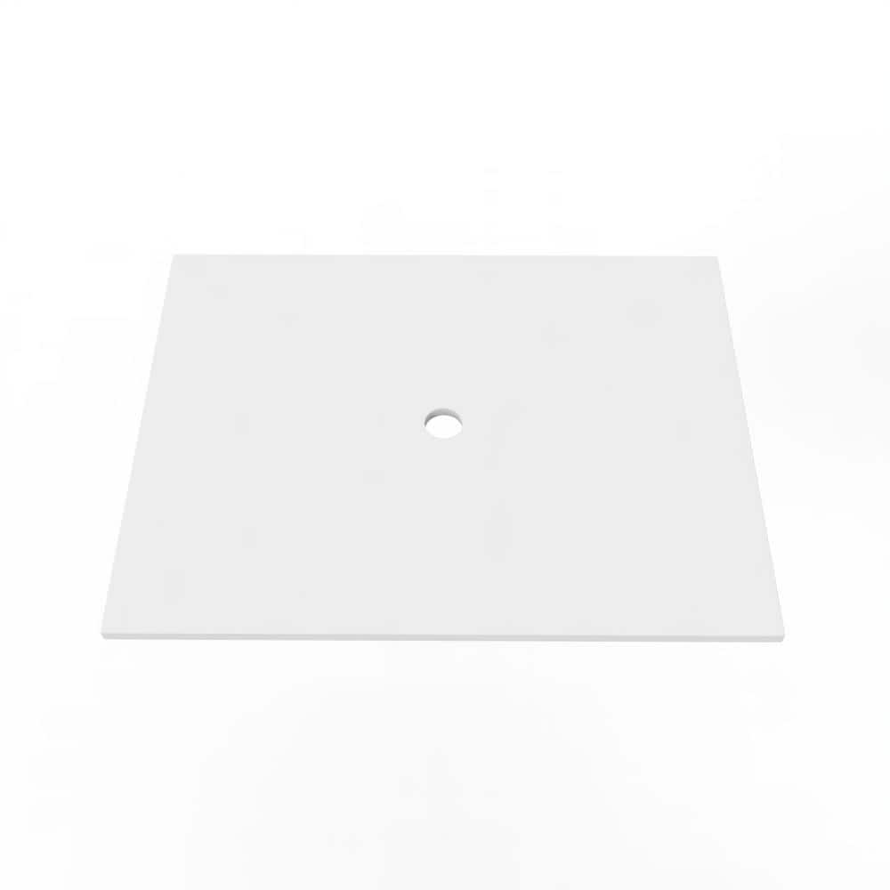 24 Inch White Solid Surface Minimalist Vanity Countertop