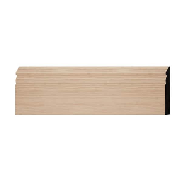Ekena Millwork WM518 0.56 in. D x 5.25 in. W x 6 in. L Wood (Red Oak) Baseboard Moulding Sample