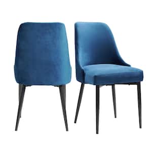 Mardelle Blue Velvet Dining Chair (Set of 2)