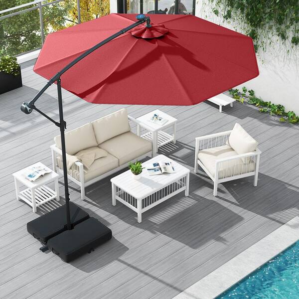 all metal patio umbrellas Kozyard 15 FT Rectangular Double-Sided Umbrella with Solar Lights, Outdoor Patio Umbrella with Crank Lift, Base Included, UV-Resistant for Pool, Enjoy premium sun protection and outdoor living. ANGELES HOME 10 ft. Metal