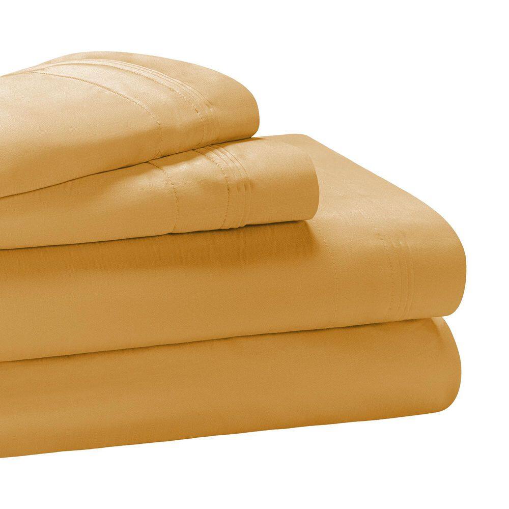 650 Thread Count 4-Piece Gold Solid Egyptian Cotton Deep Pocket Split King Sheet Set price history on PriceWatchPro