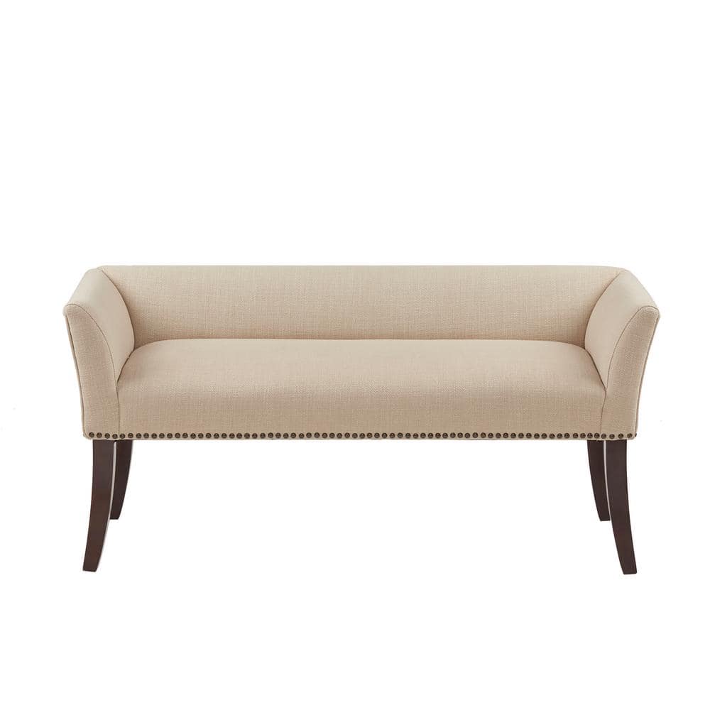 Madison Park Antonio Tan Flared Arms Accent Bench 23 in. H x 49.5 in. W ...