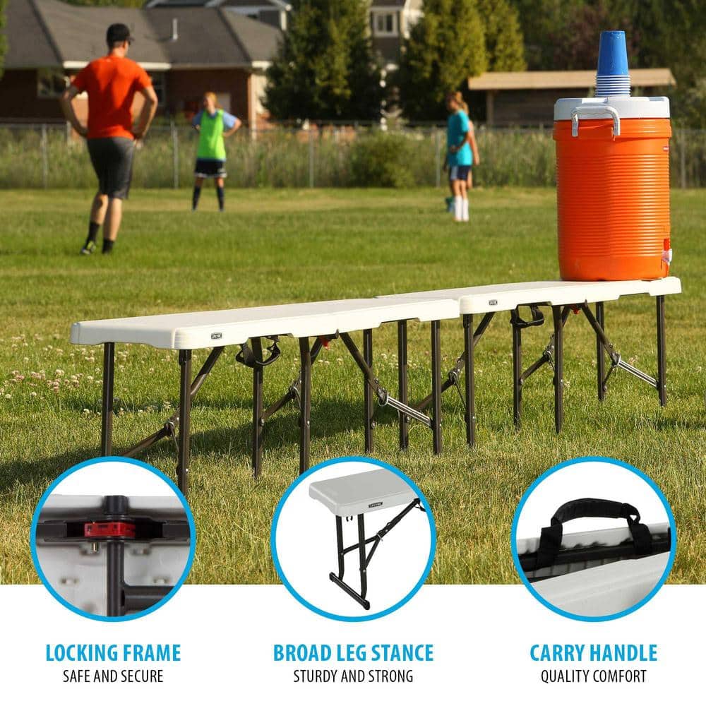 Compact Gray 5-Foot Foldable Bench with HDPE Top