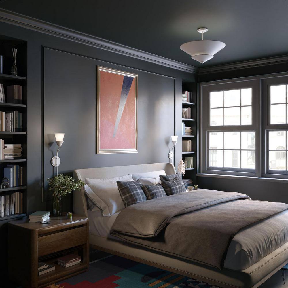 Pinellas White Plaster Dimmable Wall Bracket with Opal Glass Shade