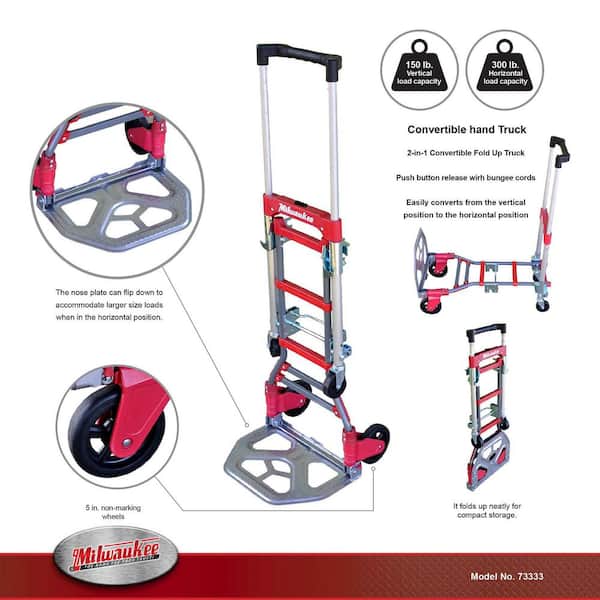 150 lbs. Vertical Capacity and 300 lbs. Horizontal Capacity Convertible Truck