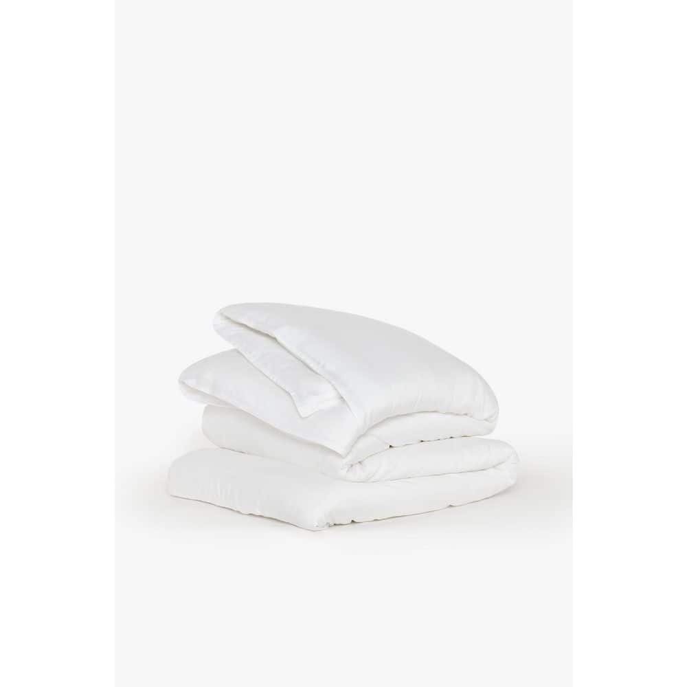 BUFFY White Eucalyptus TENCEL lyocell Twin/Twin XL Duvet Cover BDDCTW01 The Home Depot