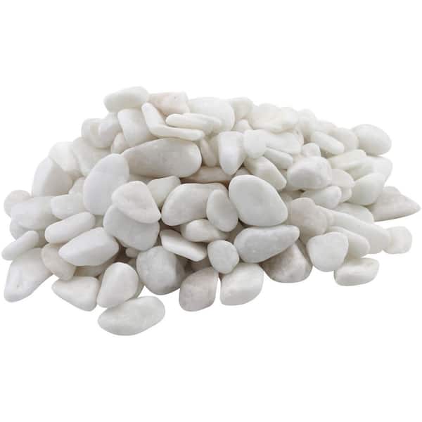 Rain Forest 0.4 cu. ft., 0.5 in. to 1.5 in. Snow White Pebble (30-Pack Pallet)