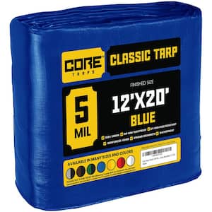 12 ft. x 20 ft. Blue 5 Mil Heavy Duty Polyethylene Tarp, Waterproof, UV Resistant, Rip and Tear Proof