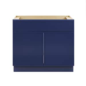36 in. W x 21 in. D x 32.5 in. H 2-Doors Bath Vanity Cabinet without Top in Blue