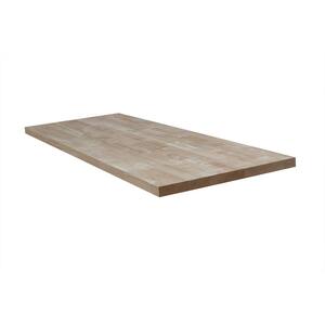 Unfinished Hevea 8 ft. L x 25 in. D x 1.5 in. T Butcher Block Countertop