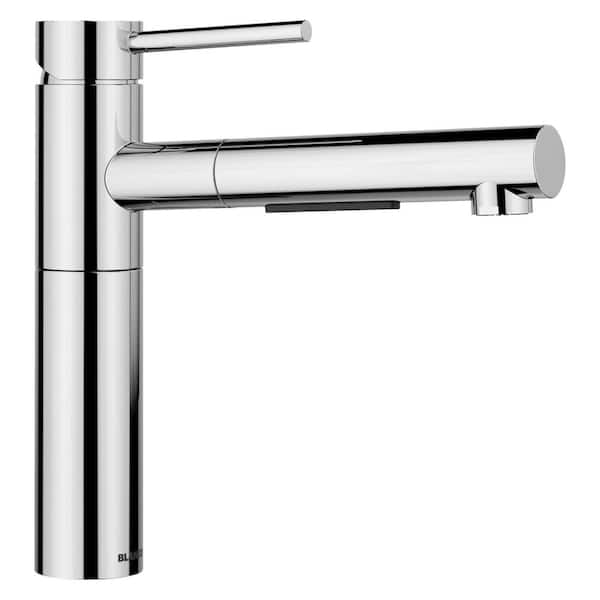 Alta II 8.9 in. H Pull Out Sprayer Kitchen Faucet in Chrome with 140° Spout Swivel