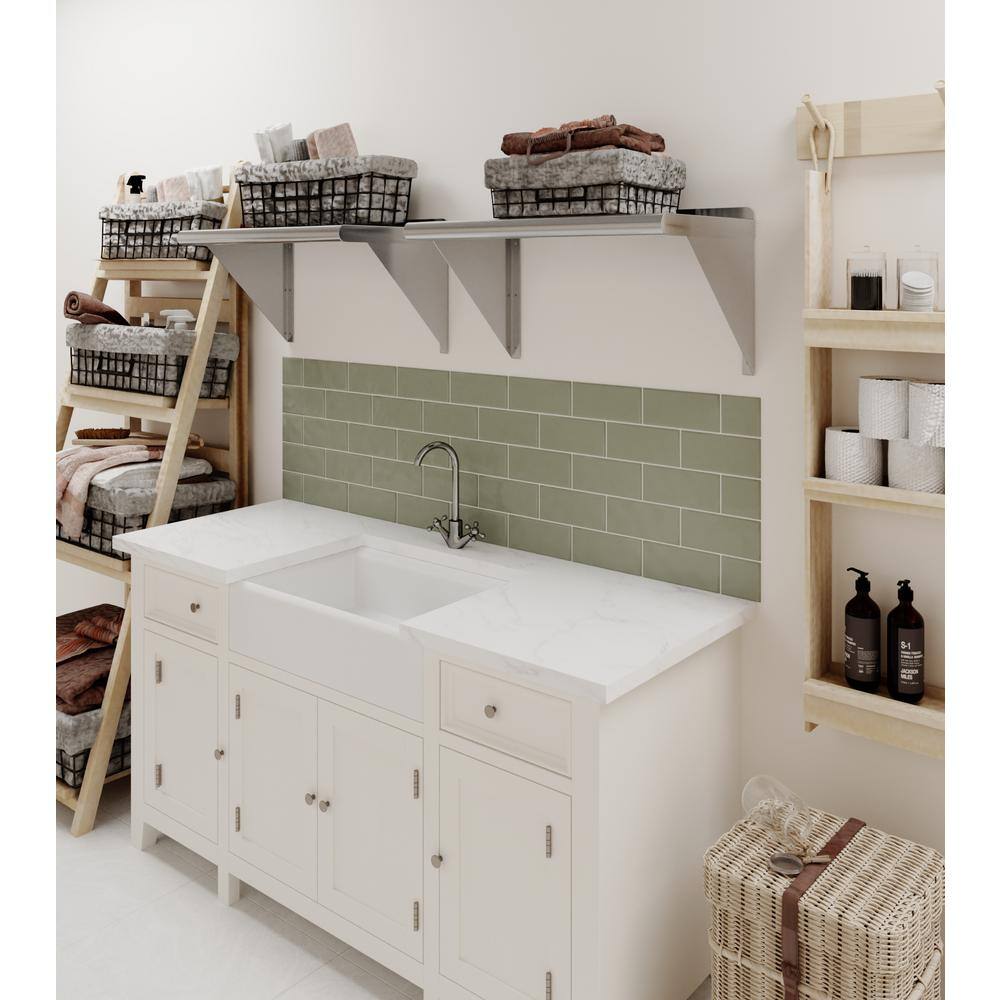 24" x 14" Stainless Steel Wall Shelf with Brackets
