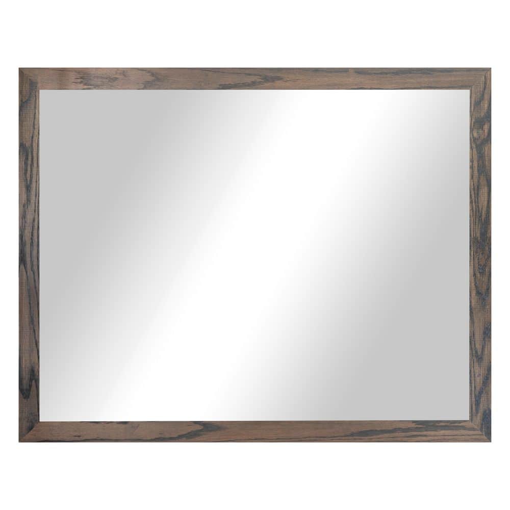 2 in Carbon Grey Frame (30 in. W x 41 in. H) Oak Hardwood Rectangle Wall Mirror -  Rayne Mirrors, (213F)27/38