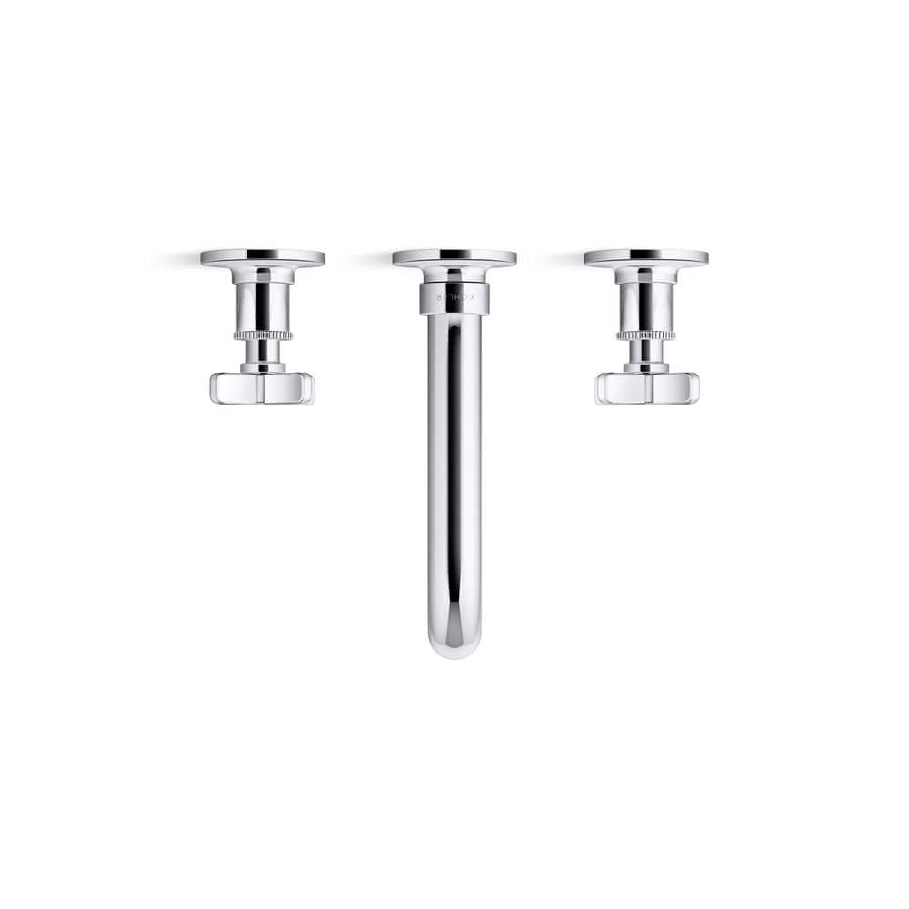 Polished Chrome Wall-Mount Bath Faucet with Cross Handles