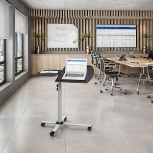 29.75 in. Rectangular Graphite/Chrome Laptop Desk with Adjustable Height Feature