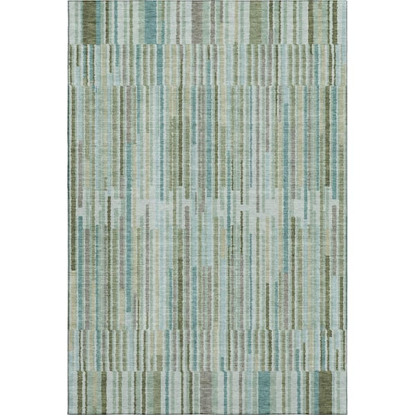 Mayfield Premium Machine Washable Abstract AMF2102 Aloe 10 ft. x 14 ft. Area Rug
