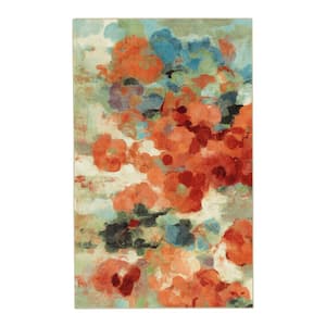 Colorful Garden Multi 2 ft. x 3 ft. Machine Washable Floral Area Rug