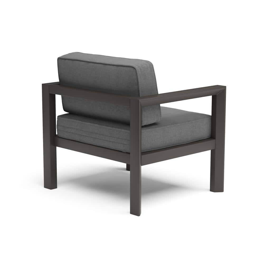 Grayton 29" High Aluminum Outdoor Lounge Chair with Gray Cushions