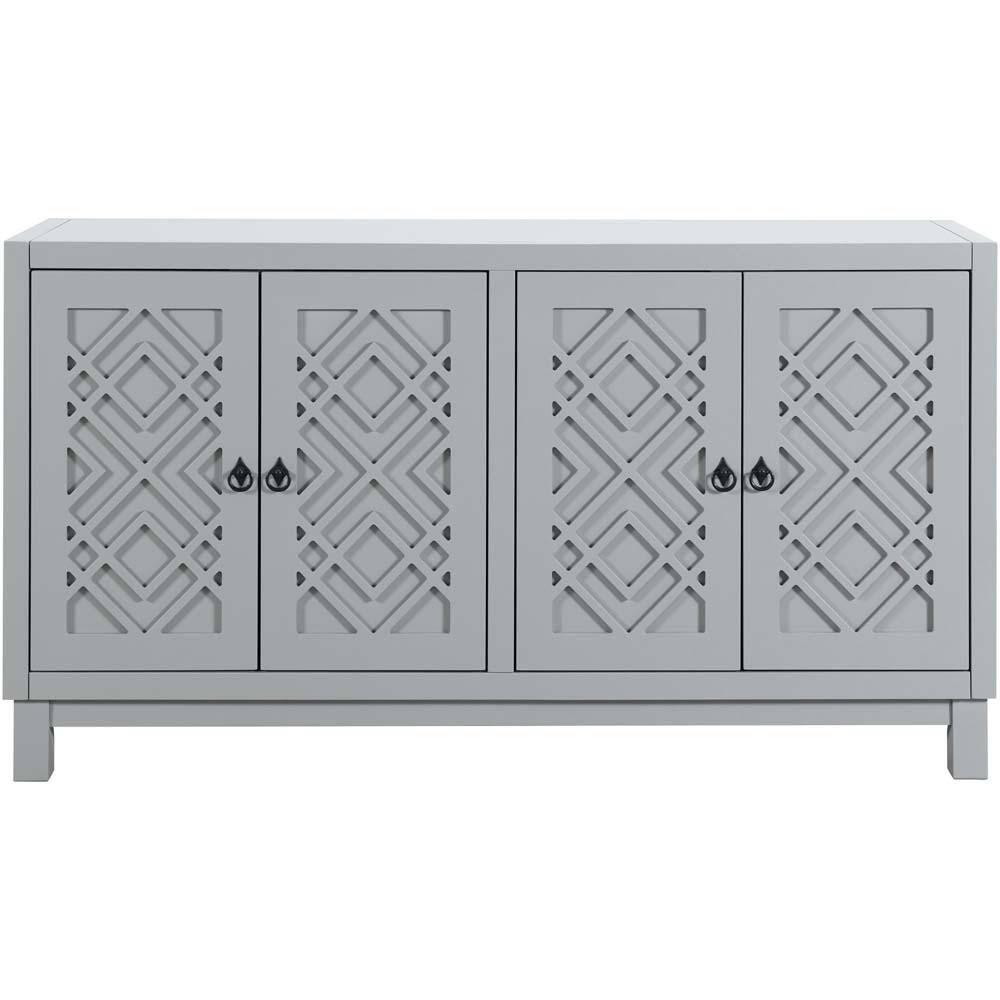 60 in. W x 15.7 in. D x 32 in. H Light Gray Freestanding Linen Cabinet with