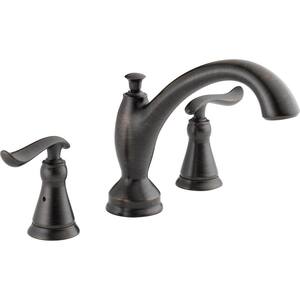 Linden 2-Handle Deck-Mount Roman Tub Faucet Trim Kit Only in Venetian Bronze (Valve Not Included)
