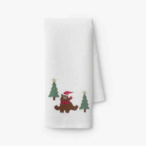 Company Cotton Embroidered Novelty Tabletop Brown Seasonal Cotton Single Tea Towel