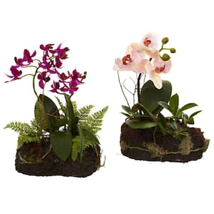 Artificial Orchid Island (Set of 2)