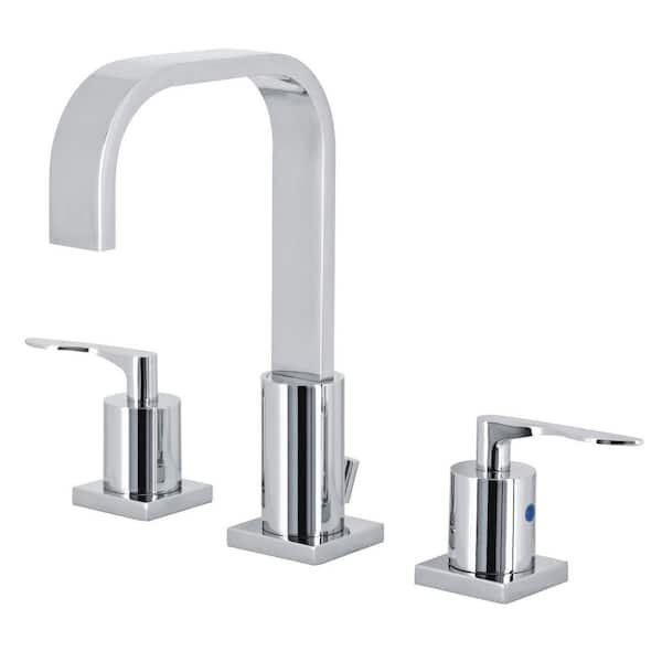 Kingston Brass Serena 2-Handle High Arc 8 in. Widespread Bathroom Faucets with Plastic Pop-Up in Polished Chrome