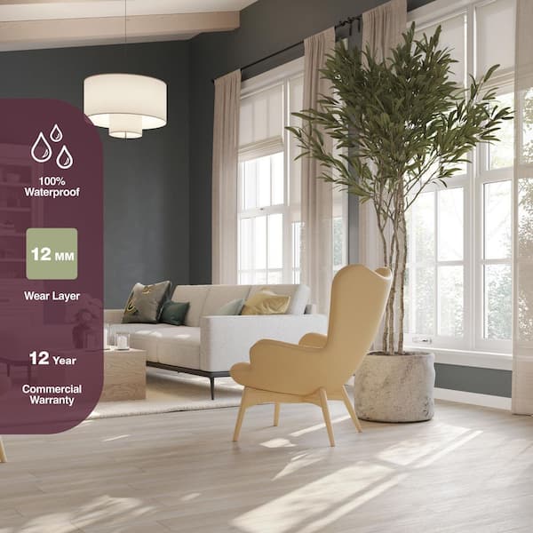 Spring Valley Oak 12mm T x 7.6 in. W Waterproof Laminate Wood Flooring (21.06 sq.ft./Case)