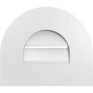 14 in. x 12 in. Round Top Surface Mount PVC Gable Vent: Functional with Standard Frame