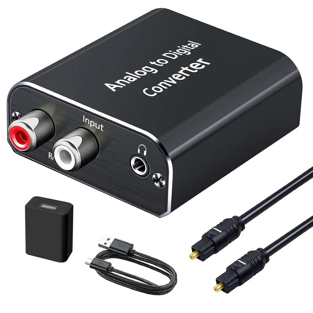 Analog to Digital Audio Converter Aluminum RCA to Optical with Optical Cabl