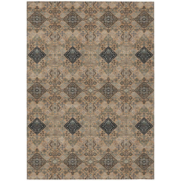 Chantille Machine Washable Indoor/Outdoor Abstract ACN2477 Copper 5 ft. x 7 ft. 6 in. Area Rug