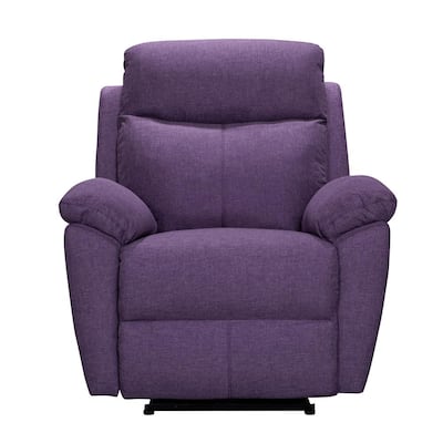 Modern Purple Electric Linen Power Recliner Chair With USB Charging Port and Pillow Top Arms
