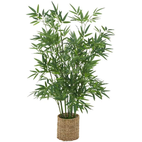 40 in. H Artificial Tree with Realistic Leaves and Brown Seagrass Pot