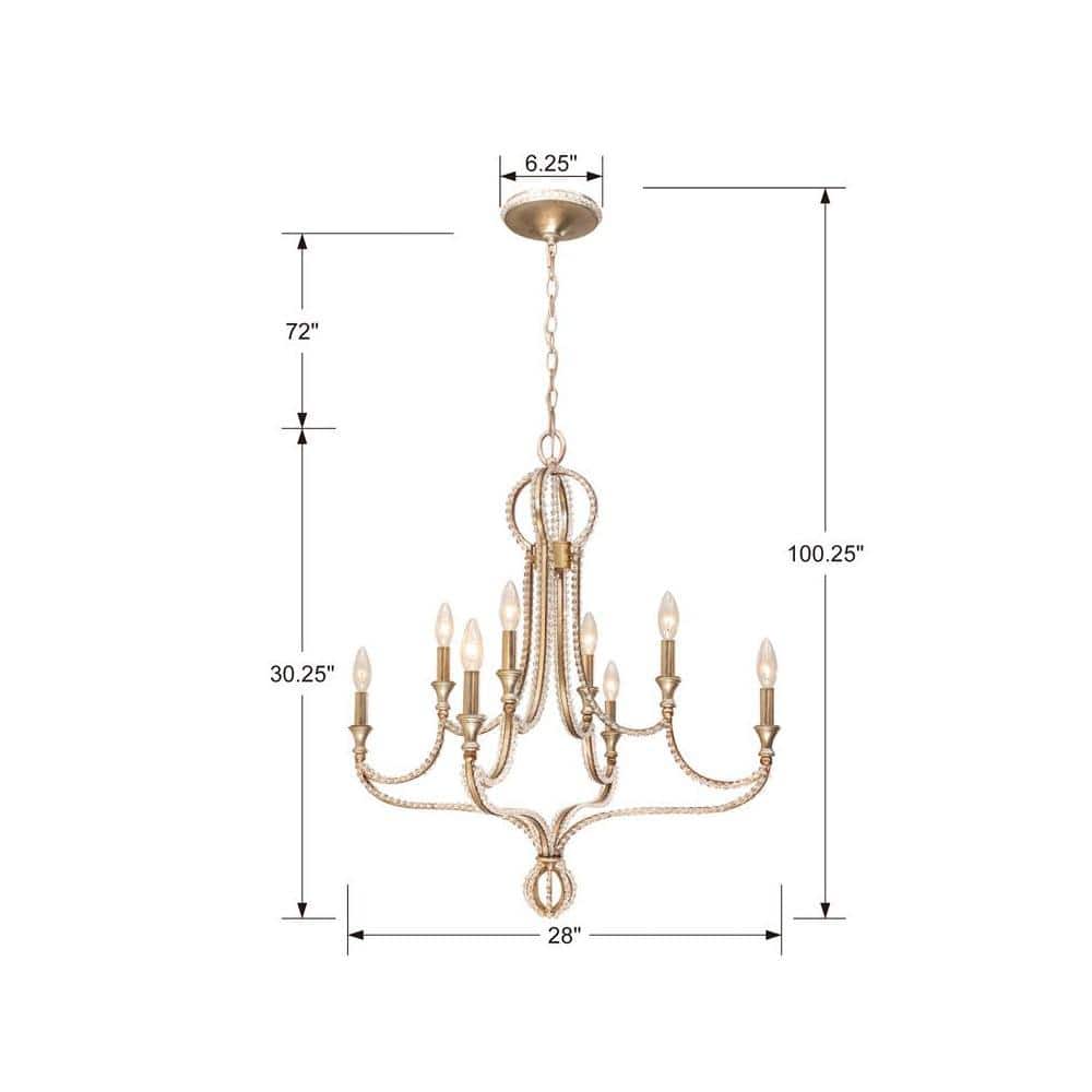 Distressed Twilight 8-Light Crystal Bead Chandelier